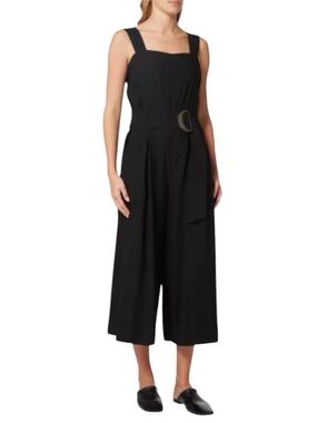 Vince - Belted Wide-Leg Black Jumpsuit Open Back Cutout Sz 2